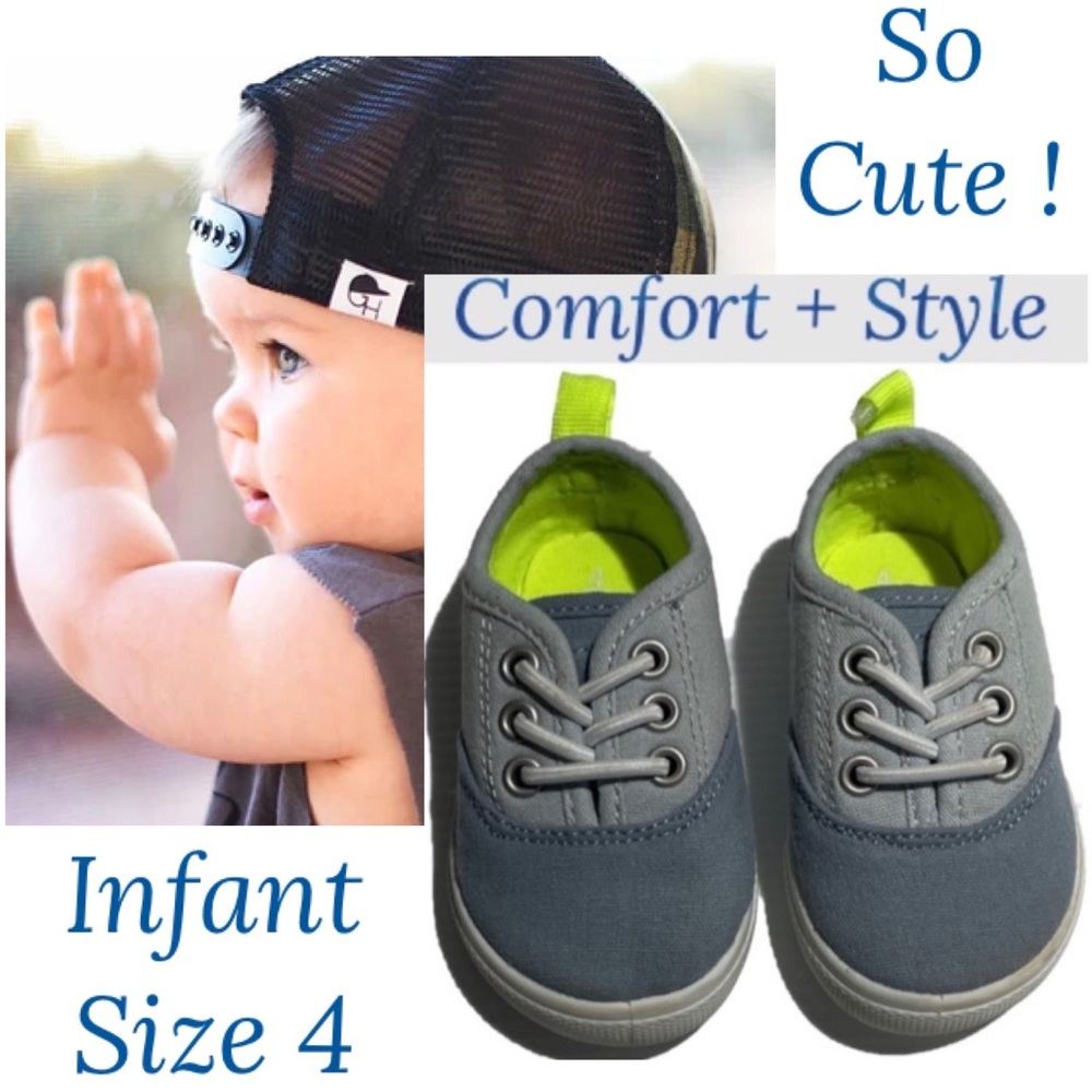 Baby Sneakers Carter’s Athletic Tennis Shoes Unisex Boy Girl Infant Baby Gray